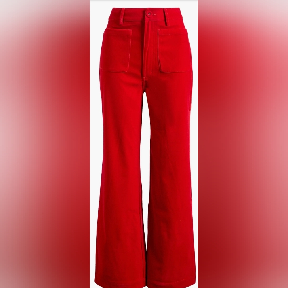 ROLLA'S Red High-Rise Wide-Leg Pants